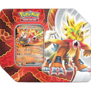 Pokémon TCG: Paradox Destinies Tin CASE Gouging Fire - Inglés